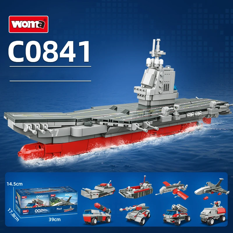 

Строительные блоки «сделай сам» 8 в 1, военный военный корабль, самолет, автомобиль, кирпичи, игрушка, подарок STEM для детей 6 лет