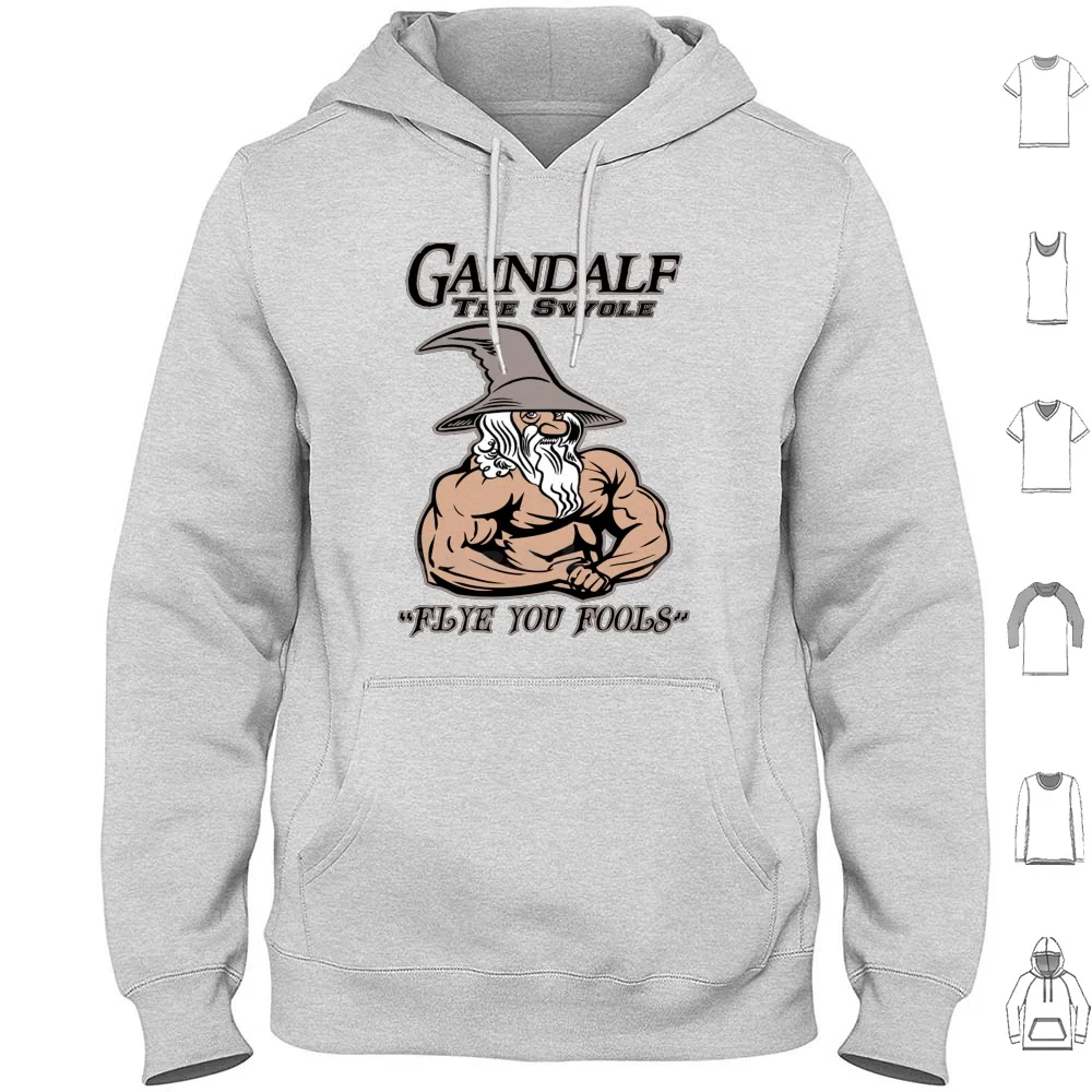 Gaindalf The Swole Hoodies Manga Longa Treino Treinamento de Fitness Ginásio Bro Swole Powerlifting Yoga Levantamento de Peso Jogos