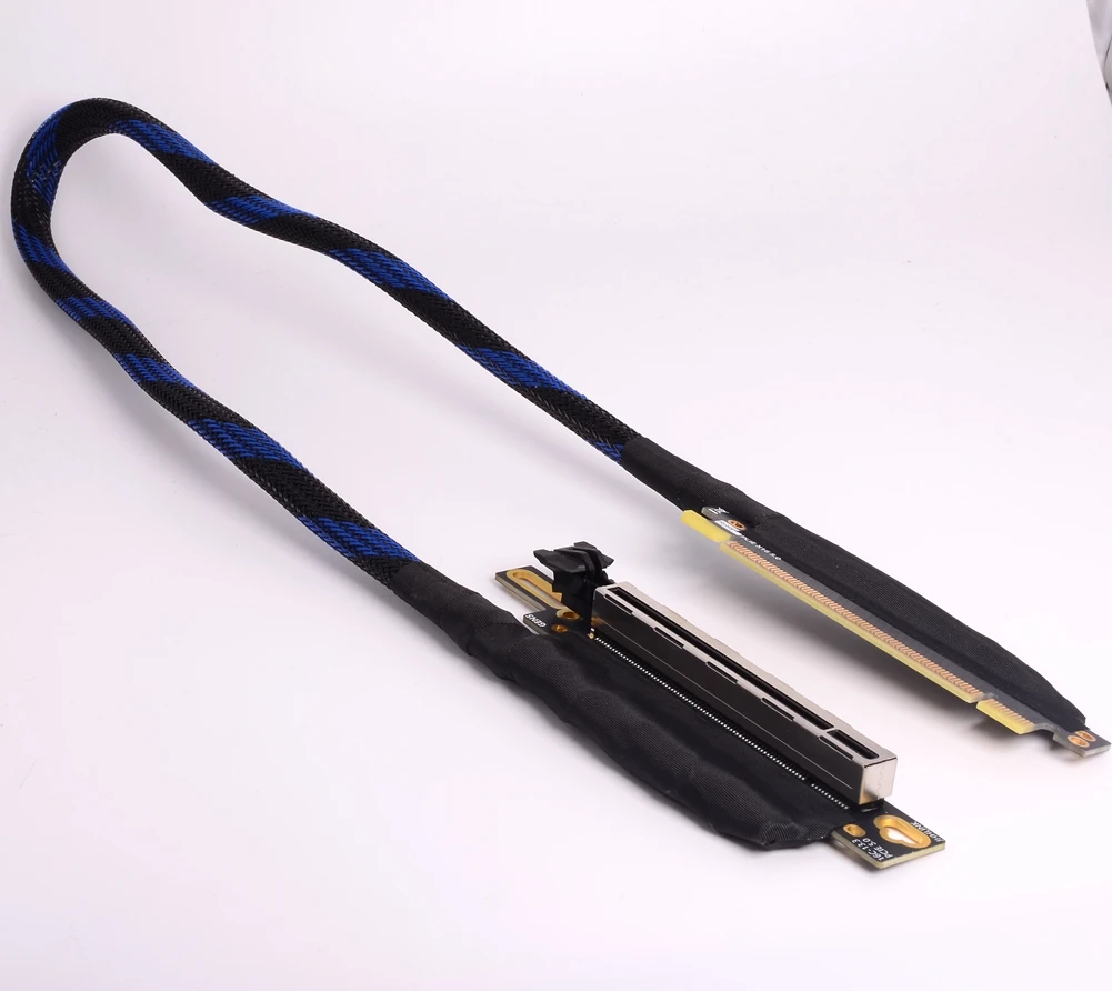 PCI-E 5.0 X16 Серверный удлинительный кабель видеокарты GEN5 Плетеная сетка без потерь Посеребренный провод Кабель-адаптер графического процессора для сервера AI