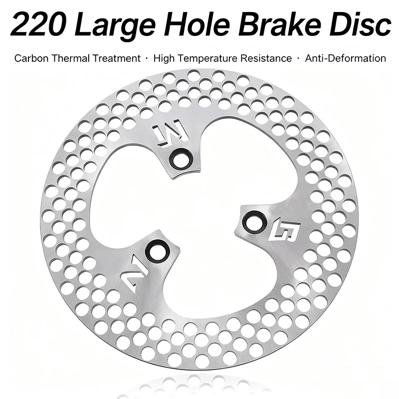 220 mm 3-Loch-Bremsscheibe aus Edelstahl, super große Flugzeug-Sound-Bremsscheibe, Rotorscheiben für Universal-Motorrad, Roller, Schmutz
