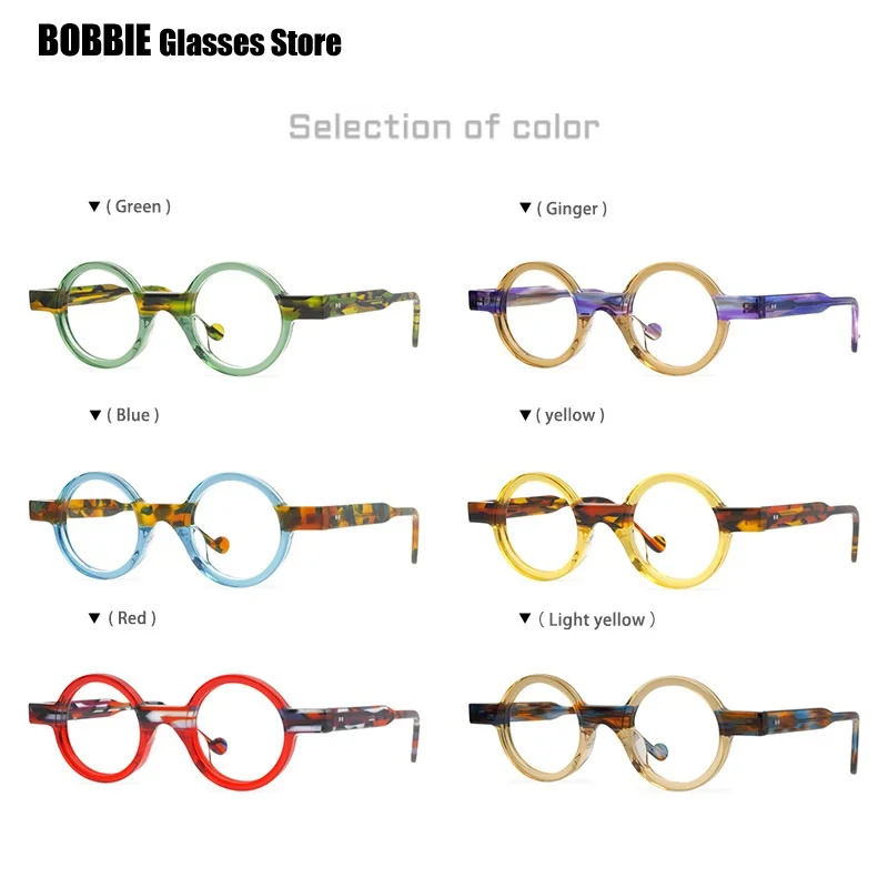 Brand Designer Retro Round Glasses Frames Men Eyeglasses Women Man Eyewear Acetate Myopia Reading Optical Spectacle Oculos 2023