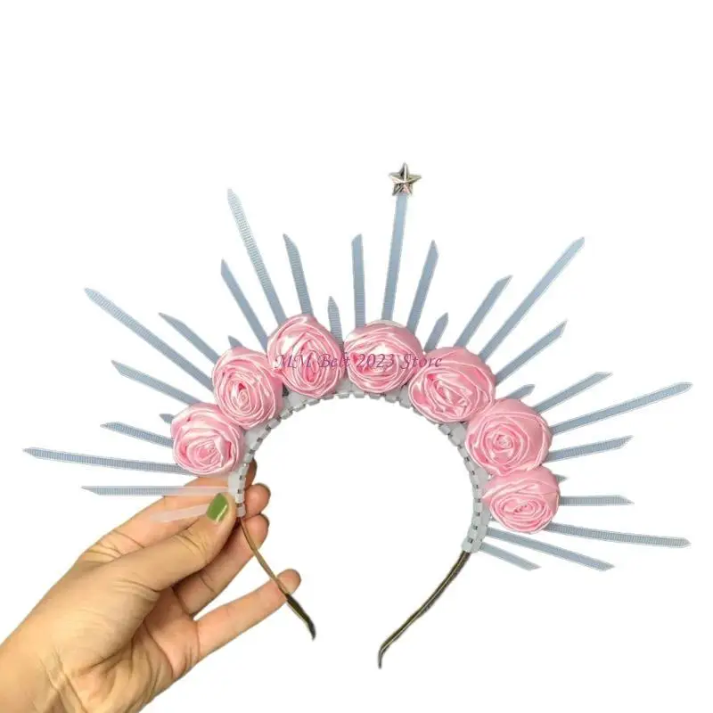 49ME Vintage-Stirnband für Gottheit, Damen, mit Stacheln, Kronprinzessin, Kopfschmuck, Party