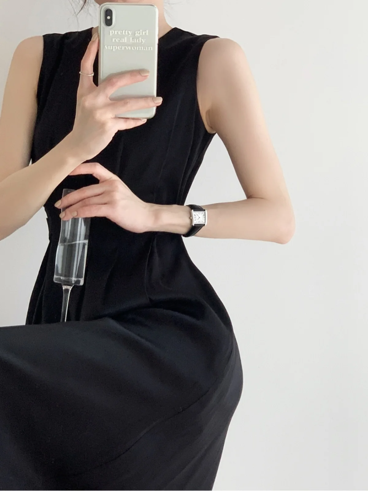 Bla A-Line Dr المرأة الصيف Svel الخصر مقطعة استراحة الشاي طويلة Dr عالية الخصر جولة Ne Vintage Sle Dr