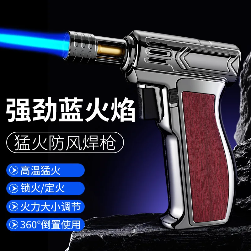 

Refillable Butane Jet Torch Lighter - Windproof Adjustable Flame for Cigar, BBQ, Welding, Camping, and Household Use