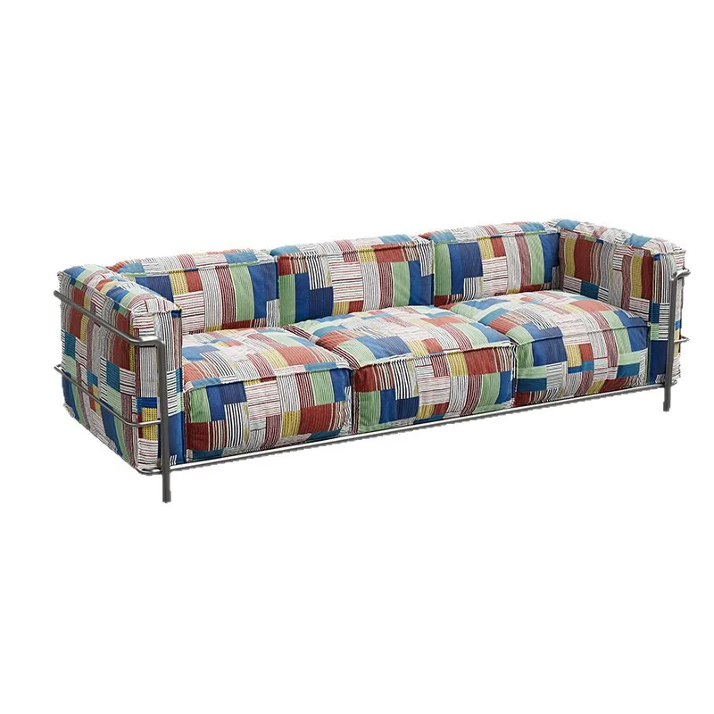 Middle and old dopamine designer sofa living room small apartment fabric inline sofa