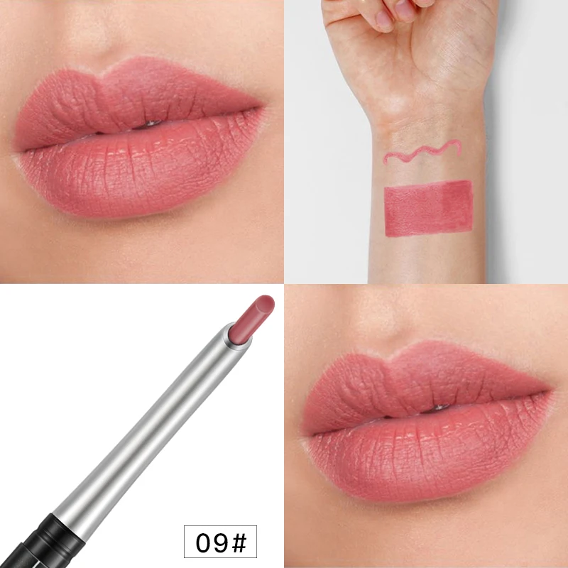 1 ~ 4 Stuks Lipliner Potlood Hydraterende 2-In-1 Waterdichte Hoge Kleurweergave Lippen Make-Up Lippenstift Matte Rijke Kleur Lipliner