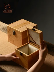 Bamboo Tea Figue Handicraft Article Storage Box, Gift Packing, Luxury Goods, Square, Rectangle