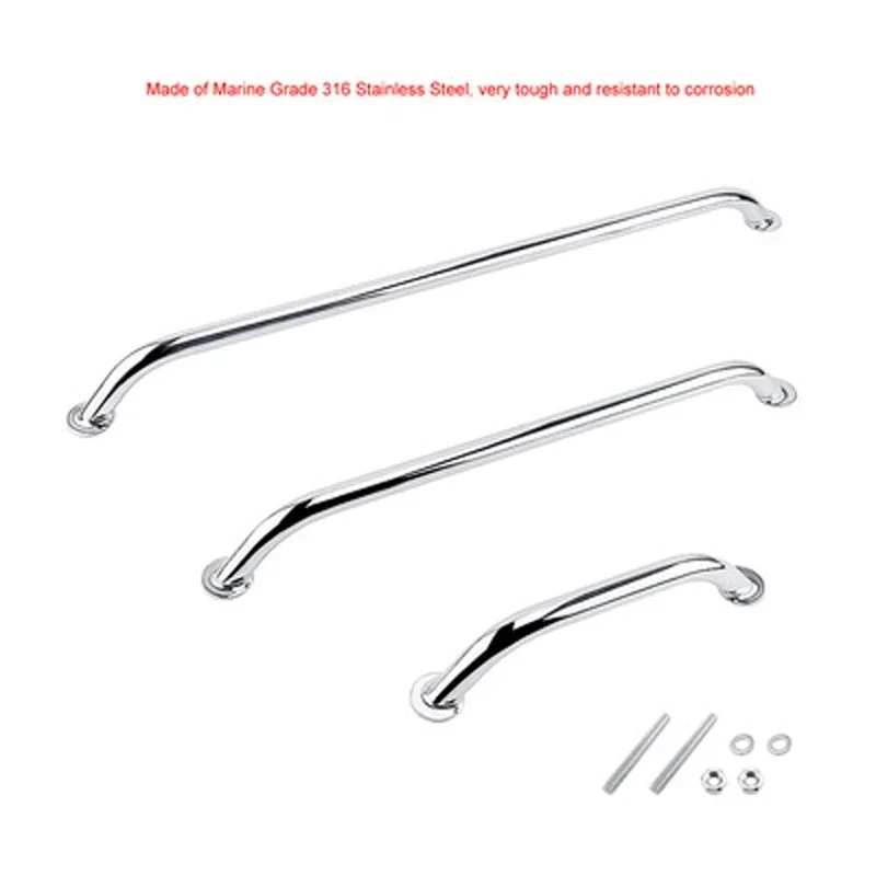 SS 316 Grab Handle Door Handrail Grip Rail Grab Bar Handle with bolt Boat Hatch Yacht Marine Bathroom Hardware