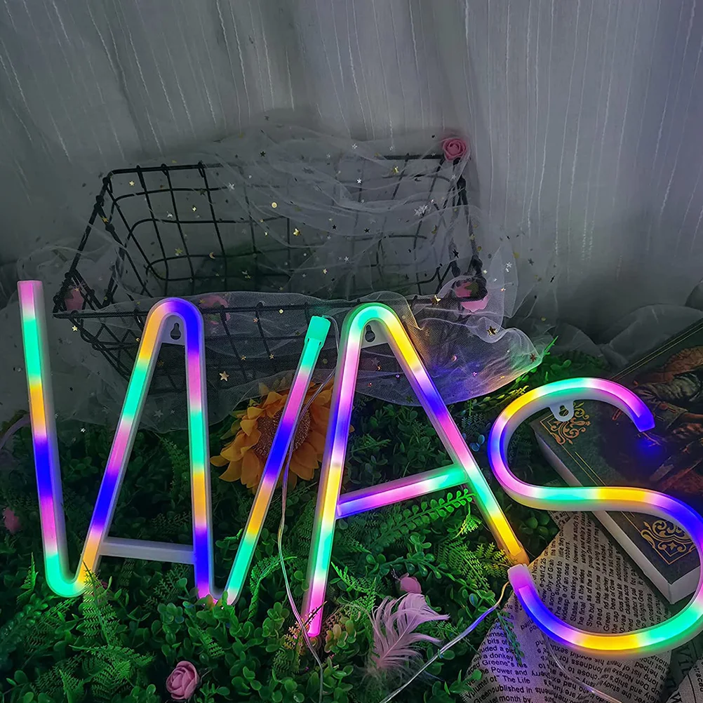 

Огни с английскими буквами, светодиодные красочные декоративные неоновые окна для комнаты, магазина, фестиваля, пластик, креативный дизайн, прочный нить