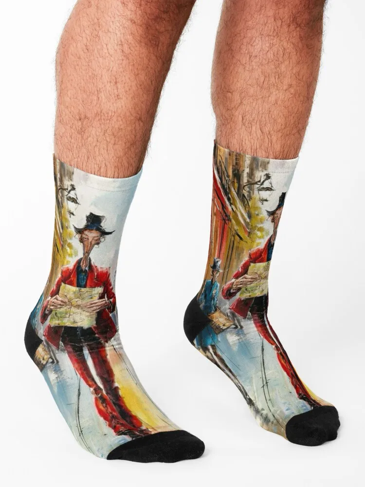 I Went to Paris Just to Feel Like a Local… With a Map. Art By Carraann Socks hip hop Thermal man winter Luxury Woman Socks Men's