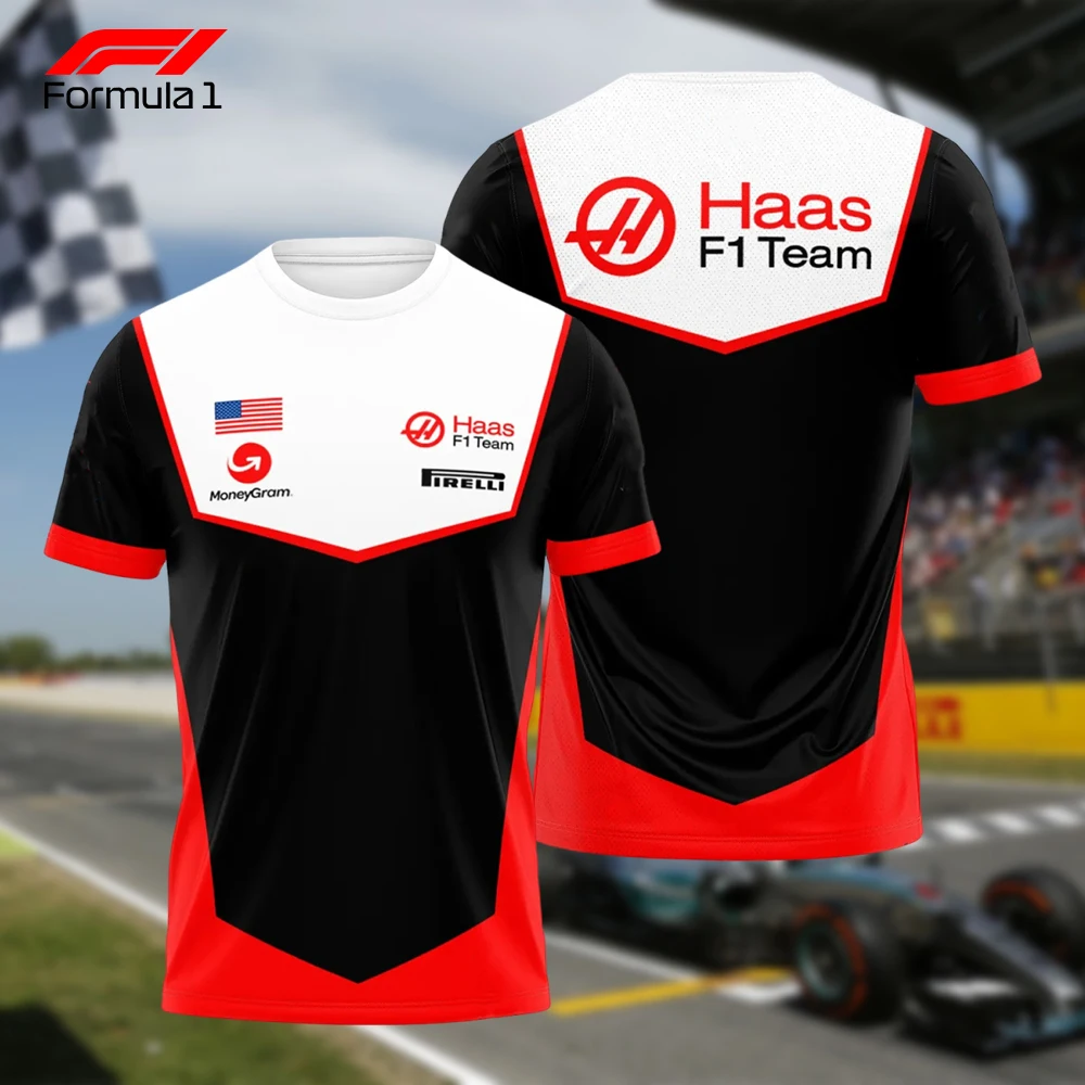 

2025 Haas Formula 1Team T-shirt for Men F1 Style Quick Dry Comfortable Short Sleeve Sports Shirt for Casual Daily Wear