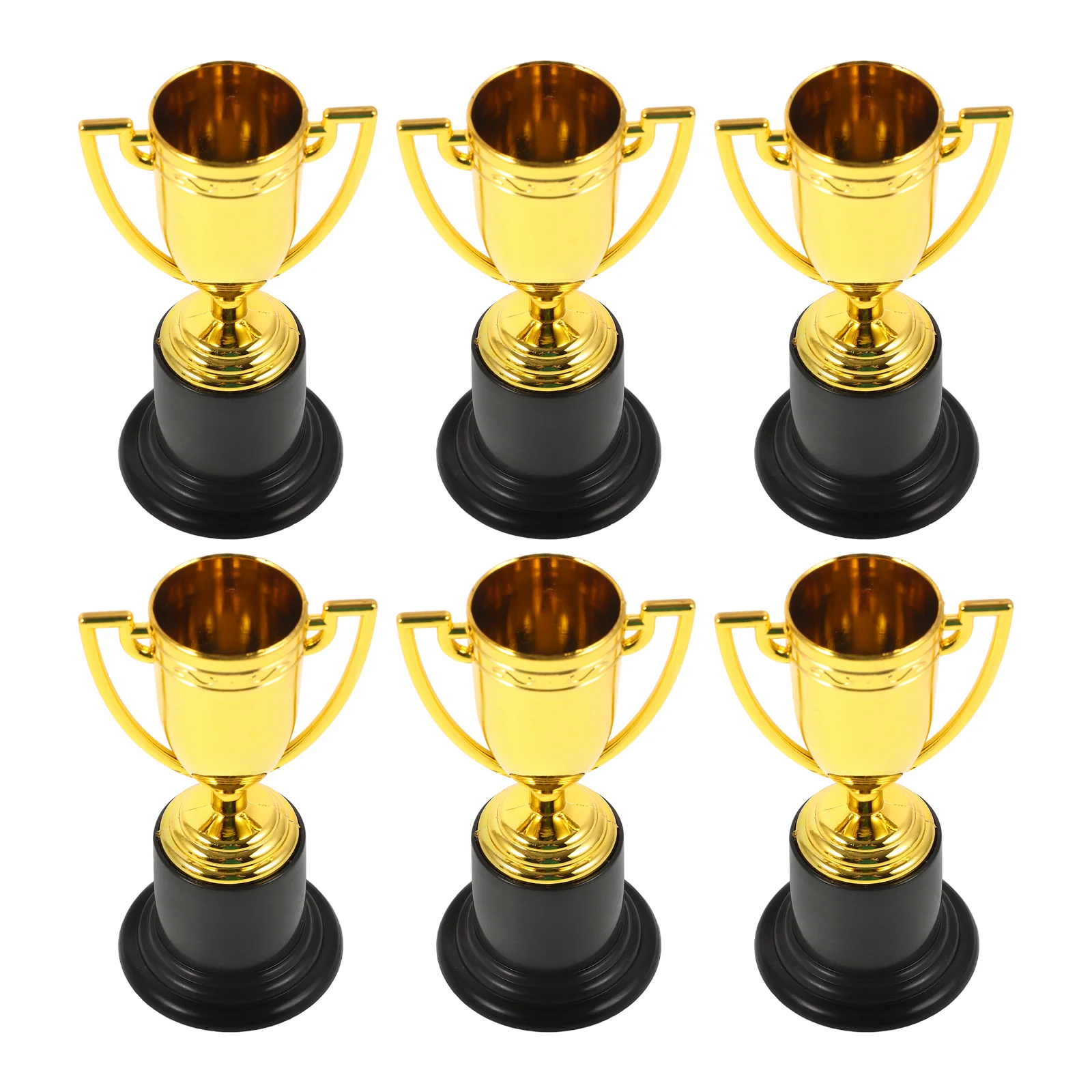 

6pcs 10cm Plastic Golden Trophy Student Sports Award Trophy Reward for Competitions (Golden)