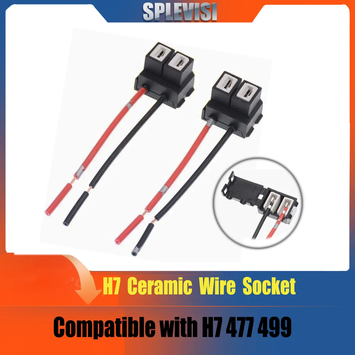 

Black H7 477 499 Headlight Car Bulb Socket Adapter Plug-and-Play Base Car Wire Connector Cable Plug For Auto Lamp
