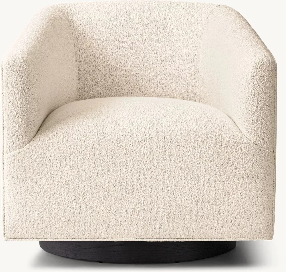 ！@High Quality Living Room Sofa Furniture Hidden Steel Base Swivel Wooden Chairs Fabric Velvet High Back Swivel Chair