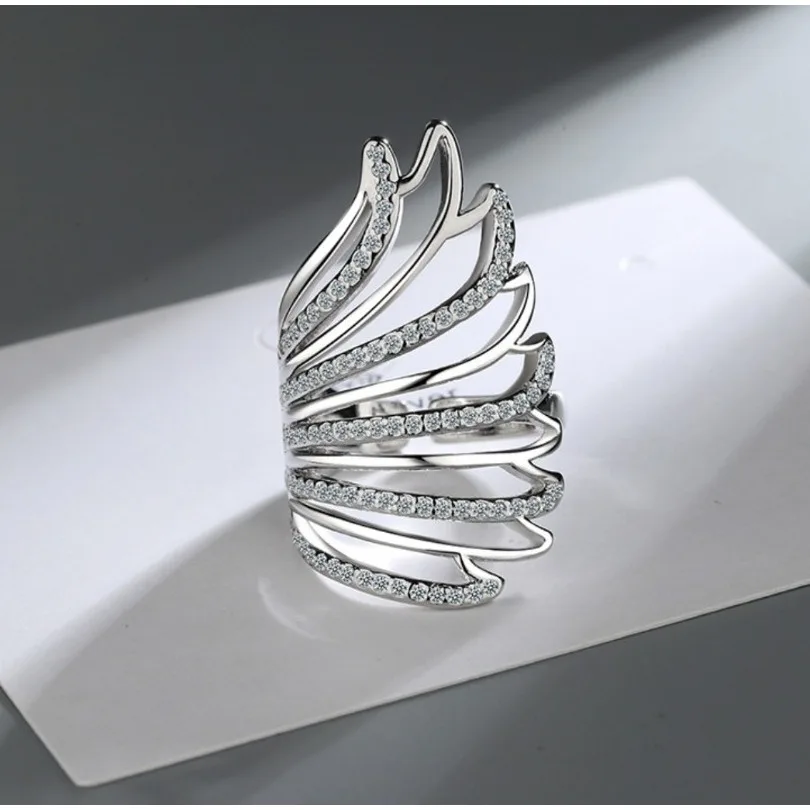 Neuer großer Luxus-Ring aus 925er-Sterlingsilber mit Moissanit für Frauen, Verlobung, Hochzeit, einfacher hochwertiger Schmuck, Geburtstagsgeschenk – Detail 1