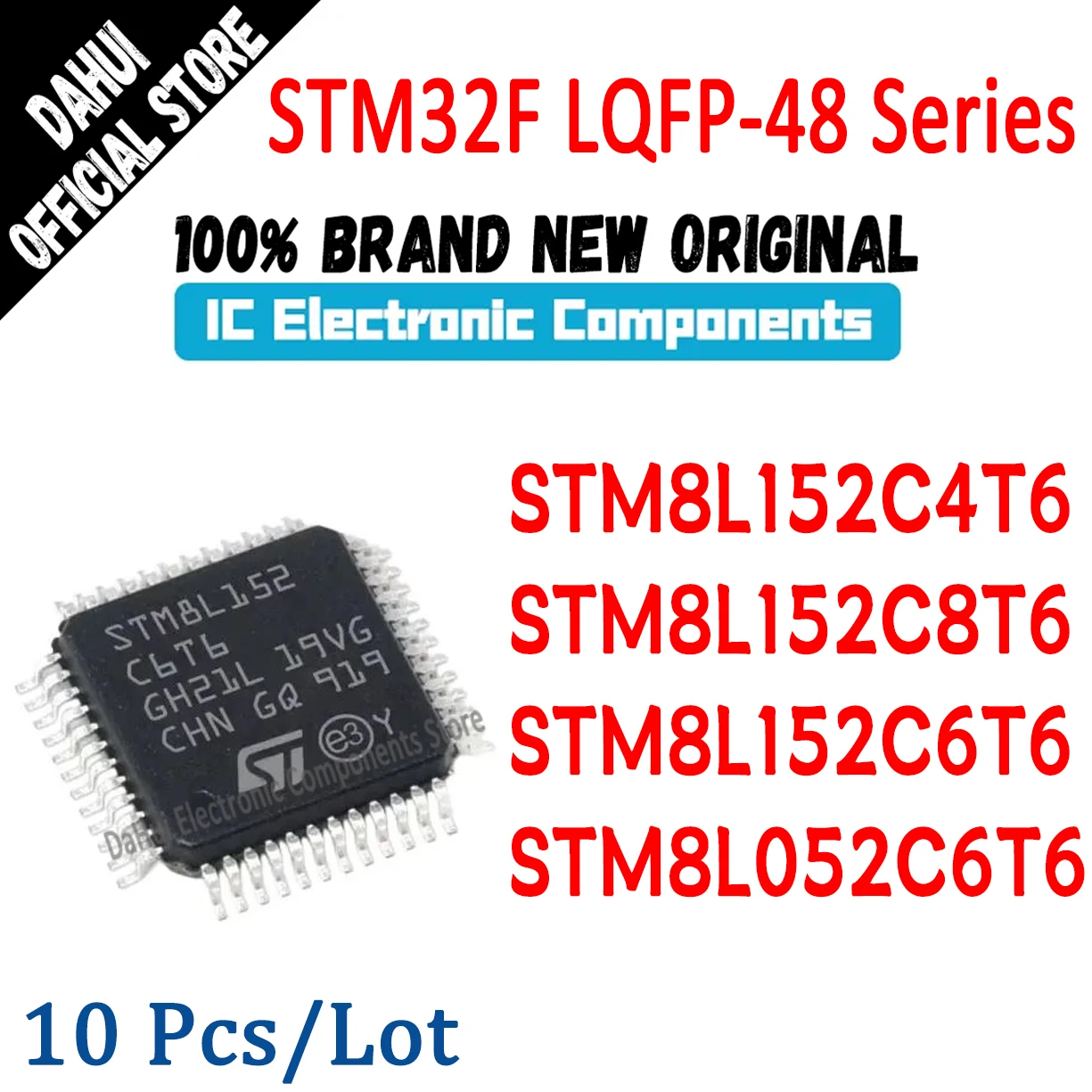 

10Pcs STM8L152C4T6 STM8L152C8T6 STM8L152C6T6 STM8L052C6T6 STM8L152C4 STM8L152C8 STM8L152C6 STM8L052C6 STM IC MCU Chip LQFP-48