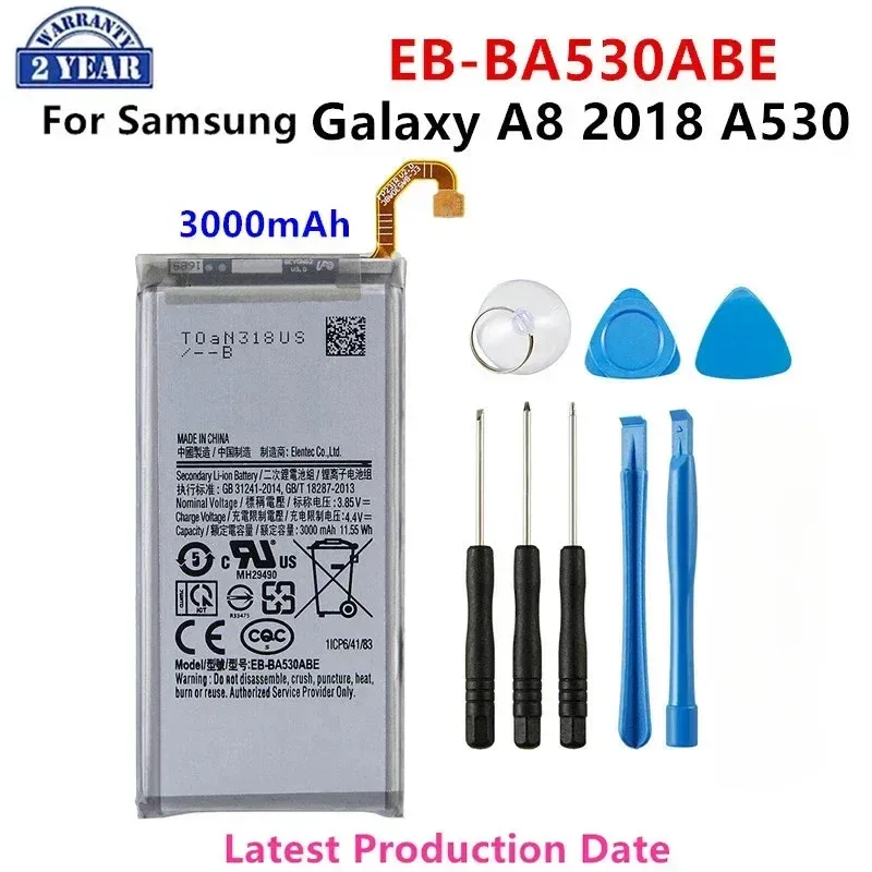 

EB-BA530ABE Battery for Samsung Galaxy A8 2018 A530 A530F A530DS 3000mAh Replacement Grade A Lithium Polymer Pack with Tools