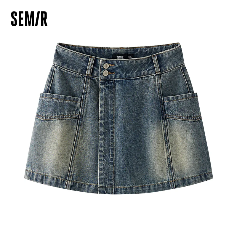 

Semir Jeans Women Cotton Shorts 2025 New Summer Asymmetrical Skirt Pants Unique Design