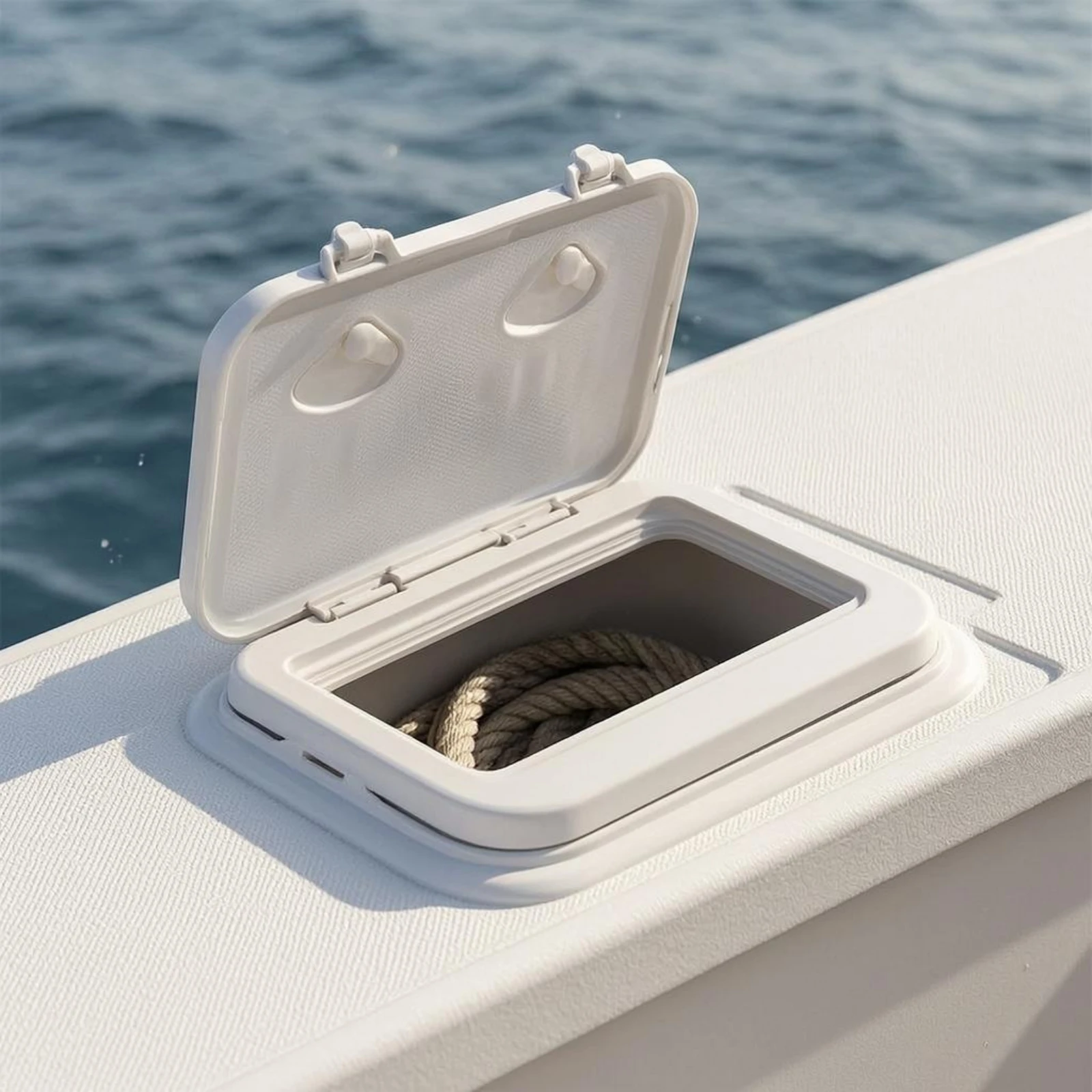 Marine Hatch Cover Integrated Latches Locking Hatch Cover Boat Accessory Weather-Resistant Snag-Resistant for Storage Opening
