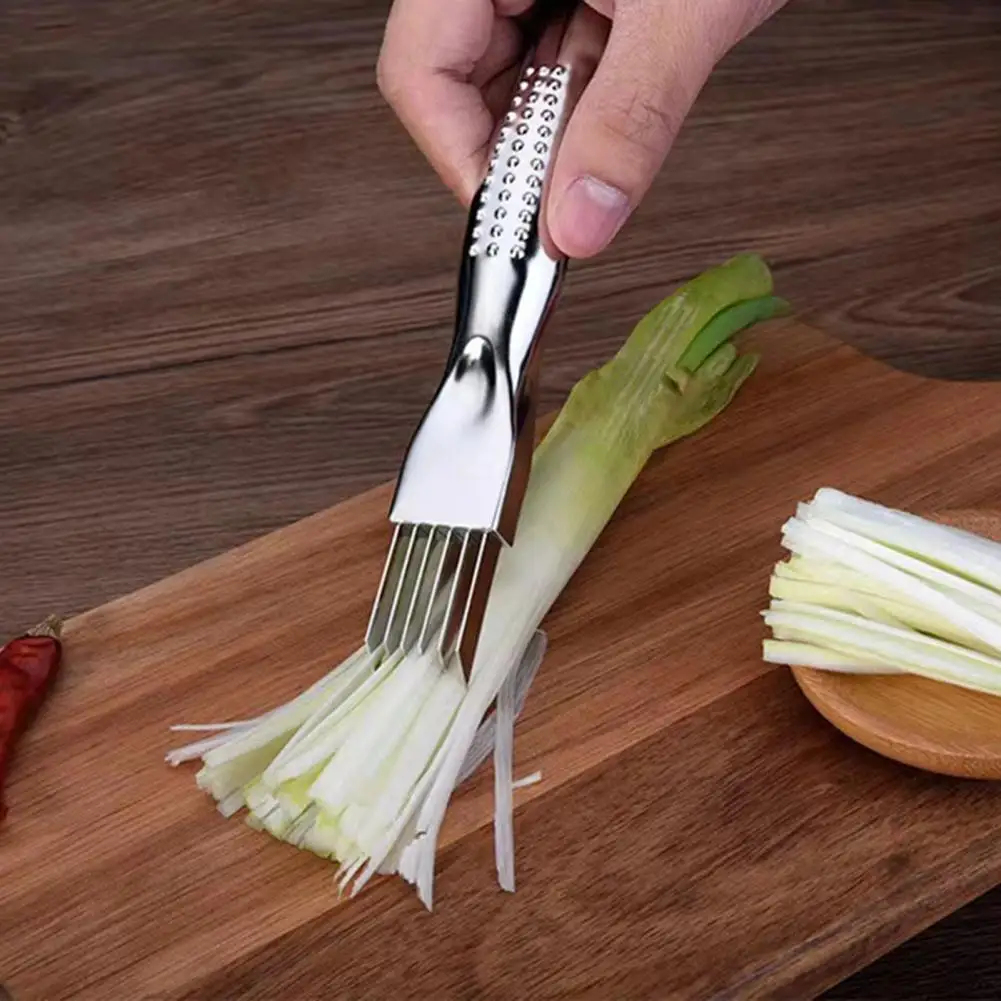 Evenly Cut Vegetable Slicer Onion Slicer with Sheath Stainless Steel Onion Slicer Cutter with Non-slip for Quick for Chives