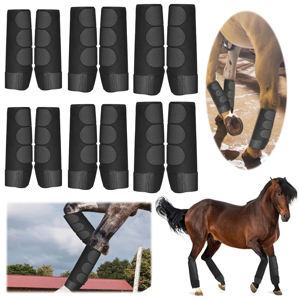 2pcs/set Horse Leg Wraps Shock Absorbing Horse Leg Protectors Adjustable Horse Sport Boots Set Equestrian Horse Racing Equipment