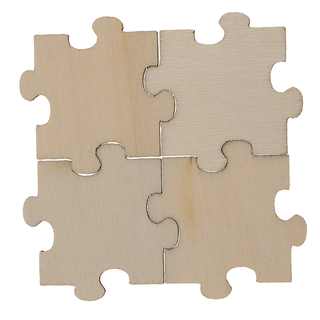 50 Pieces 40 Mm Blank Wooden Puzzle Embellishments Decorations Unfinished Wood Crad Making Wood Slices DIY Arts Crafts