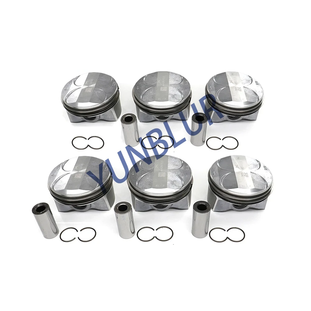 STD Piston w- Ring Bearing & Full Gasket Set Fit 2.5 3.0 L M272 GAS 05-15 For MERCEDES-BENZ C230 C250 C280 C300 E230 E250 E280