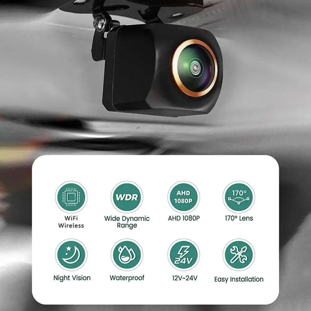 1080P HD  Wireless Car Rear View Camera Wifi  AHD Car Camera 170degree Wide-angle Lens Night Vision Wifi Reversing Camera