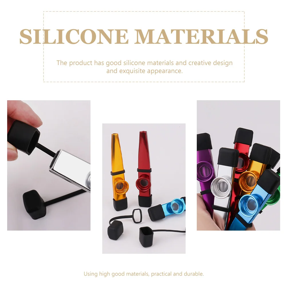 

6Pcs Kazoo Cover Heavy Duty Silicone Protective Cover for Kazoo Dirt Resistant Comfortable Feel Easy Storage Decorative Music