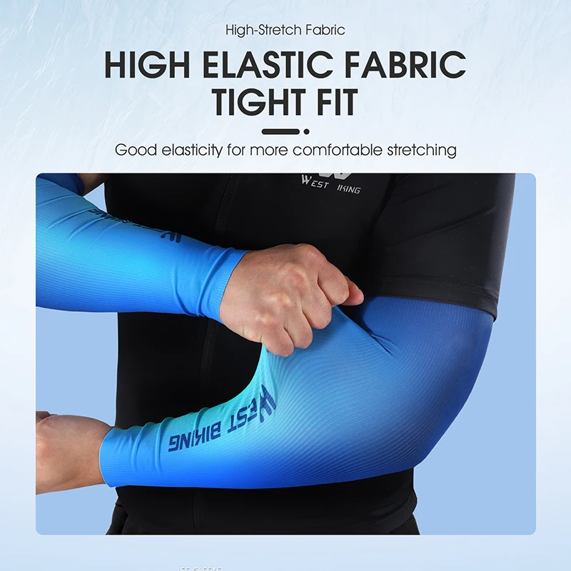 WEST BIKING Cycling Arm Sleeves Breathable Quick Dry Running Basketball Arm Cover Ice Fabric Fitness UV Protection Arm Sleeves