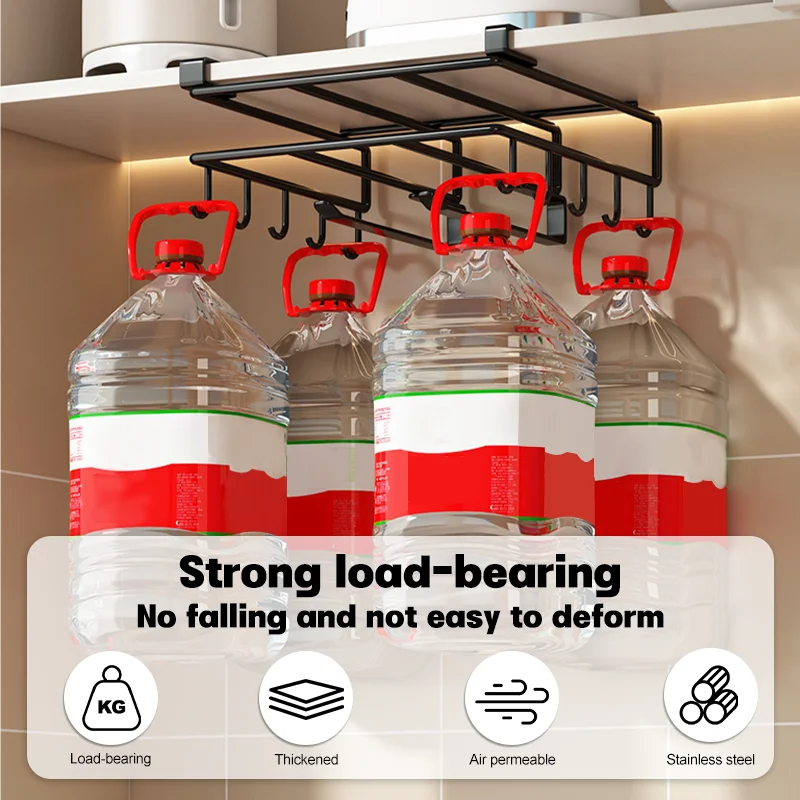 Stainless Steel Kitchen Hanging Organizer Under Cupboard Paper Towel Rags Hanger Pot Cover Holder Storage Shelf Home Accessories