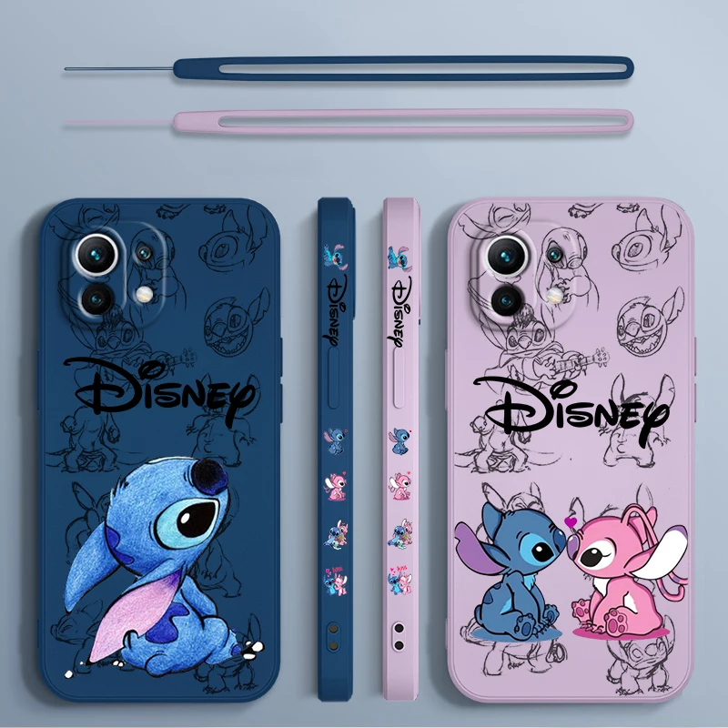 Disney-funda de teléfono de puntada para Xiaomi, carcasa suave de 14, 13, 12, 11, 10 T Pro, Ultra Lite, 5G, cuerda líquida izquierda, 5G