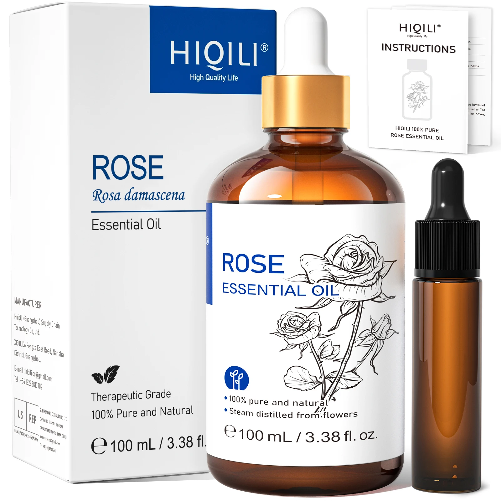 HIQILI Vetiver huile essentielle 100ml huile d'aromathérapie Pure pour diffuseur Massage soins de la