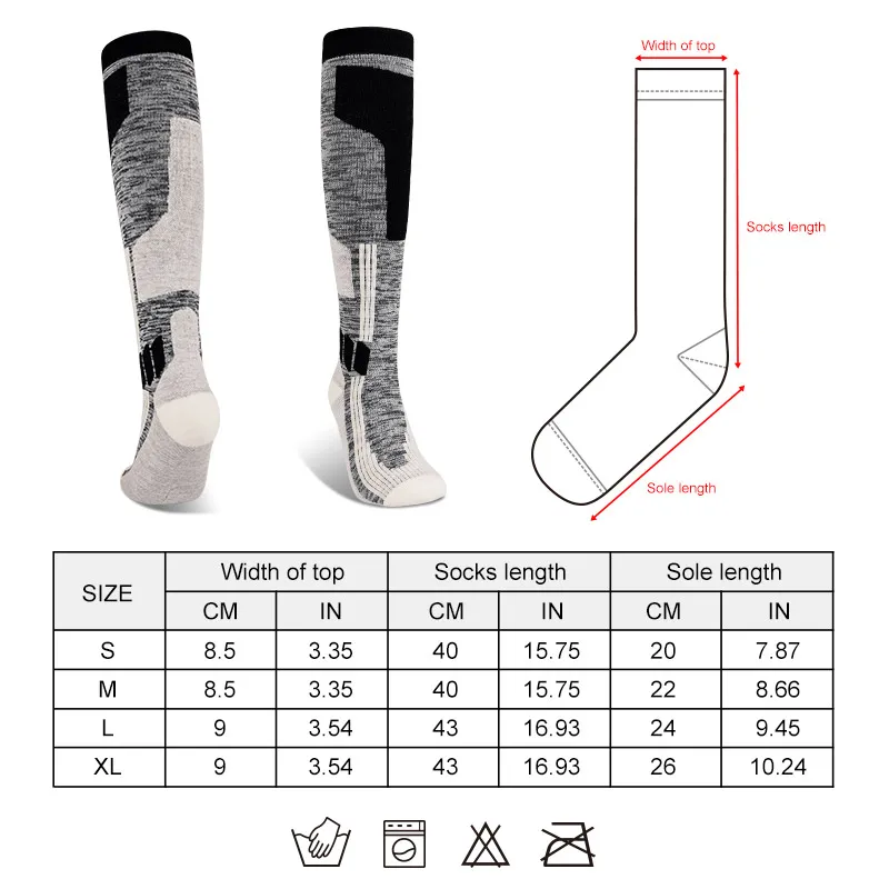 DAY WOLF Merino Wool Ski Socks High Quality Professional Men/Women Outdoor Hiking Socks Thicken Terry Warm Knee High Long Socks