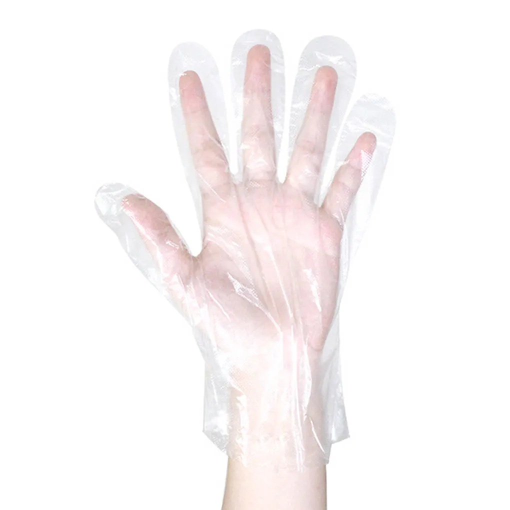 100pcs Disposable Transparent PE Gloves Restaurant Kitchen Beauty Hairdressing Plastic Gloves, Ultra Thick Type image 6