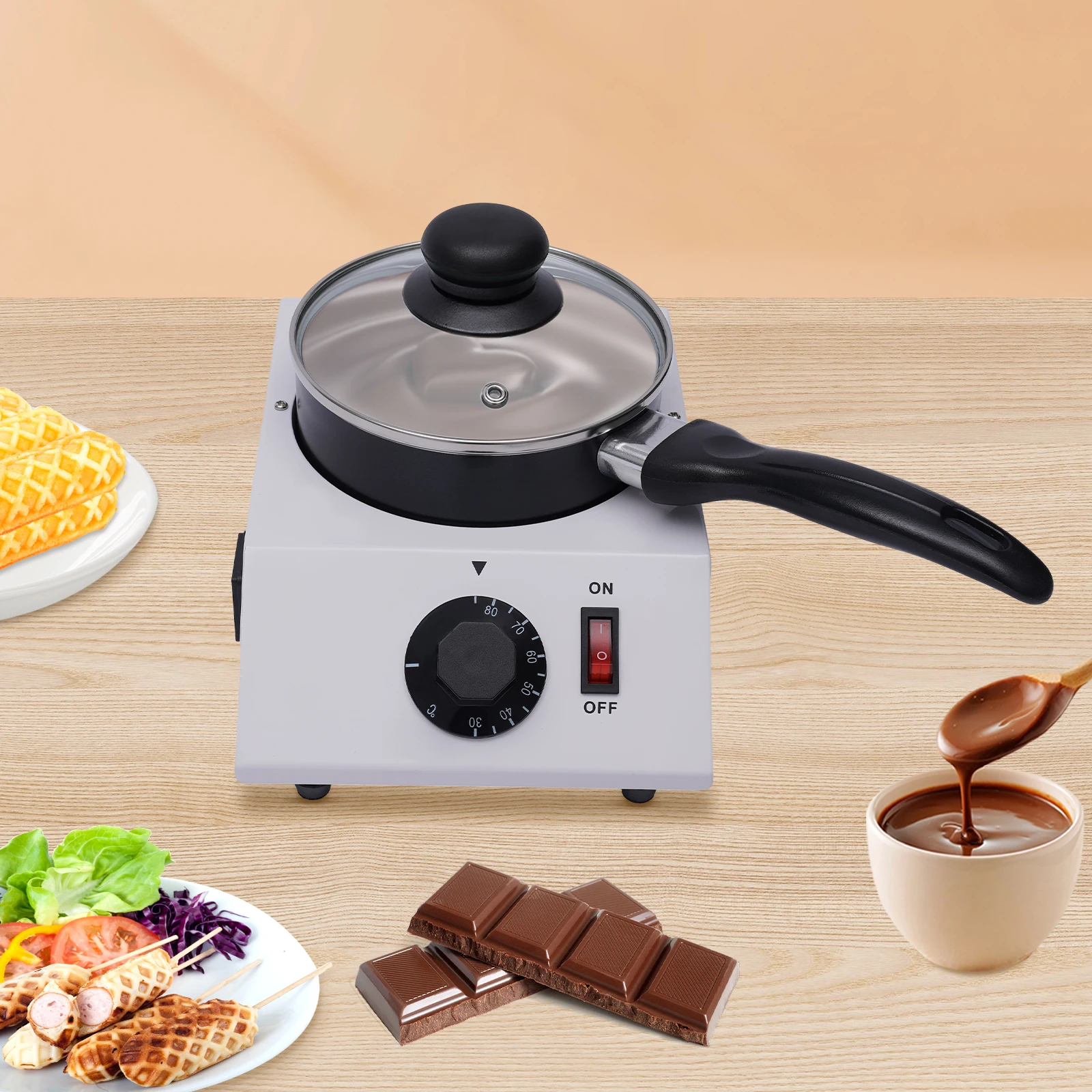 Chocolate Melter Melting Pot Temperature Control Unit for Chocolate Chocolate Including Pan