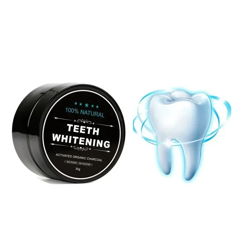 Natural Teeth Whitening Powder Activated Organic Charcoal Powder Polish Teeth Clean Strengthen Teeth Whitener Powder 30g