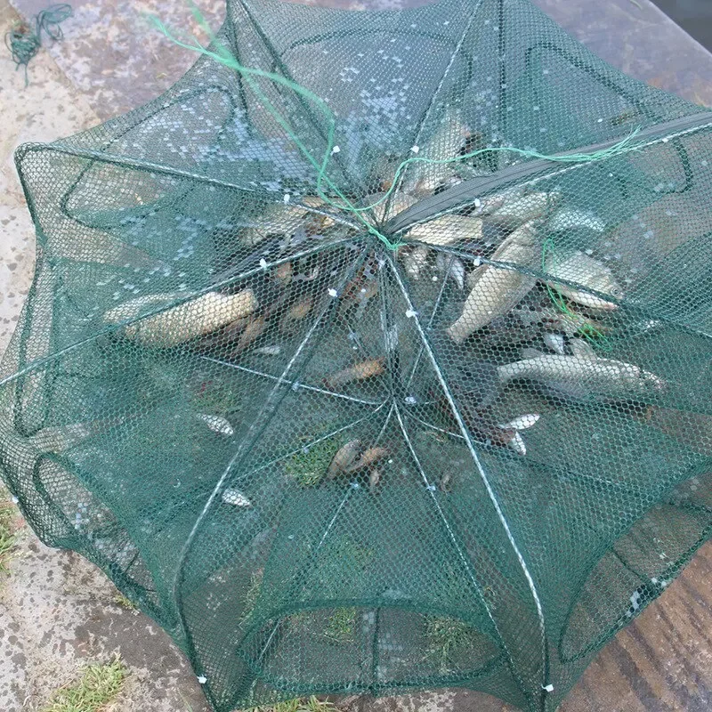 

Mesh Folded Fishing Net 6 Holes Fish Shrimp Automatic Trap Crayfish Catcher Fish Network Baits Cast Mesh Trap Fishing Tool