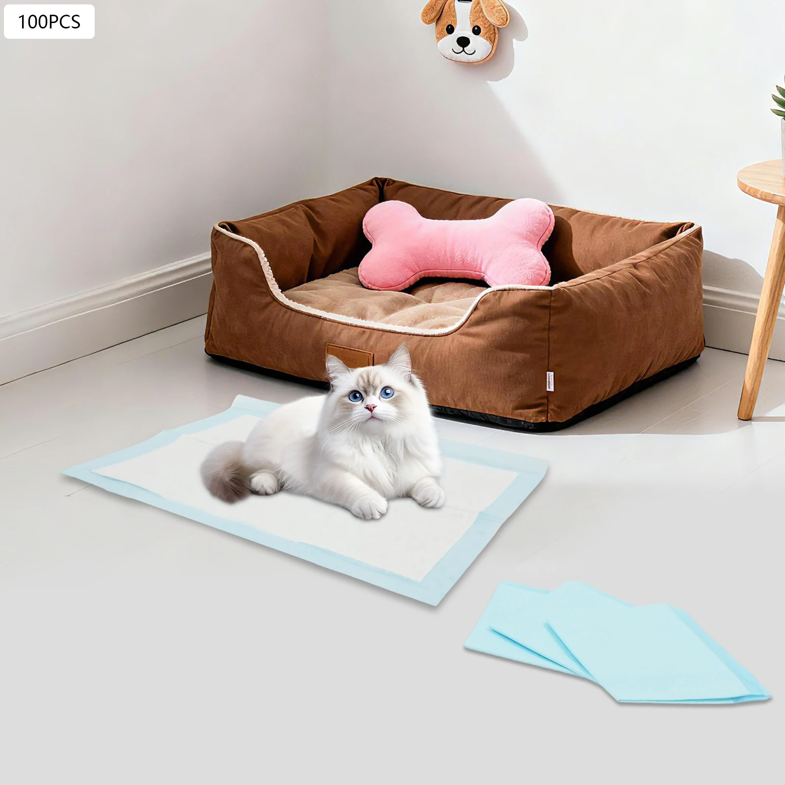 

100pcs Disposable Dog Diapers Pads Dogs Cats Super Absorbent Pet Diaper Blue 45*33cm for sofas, pet toilets, kennels, floors