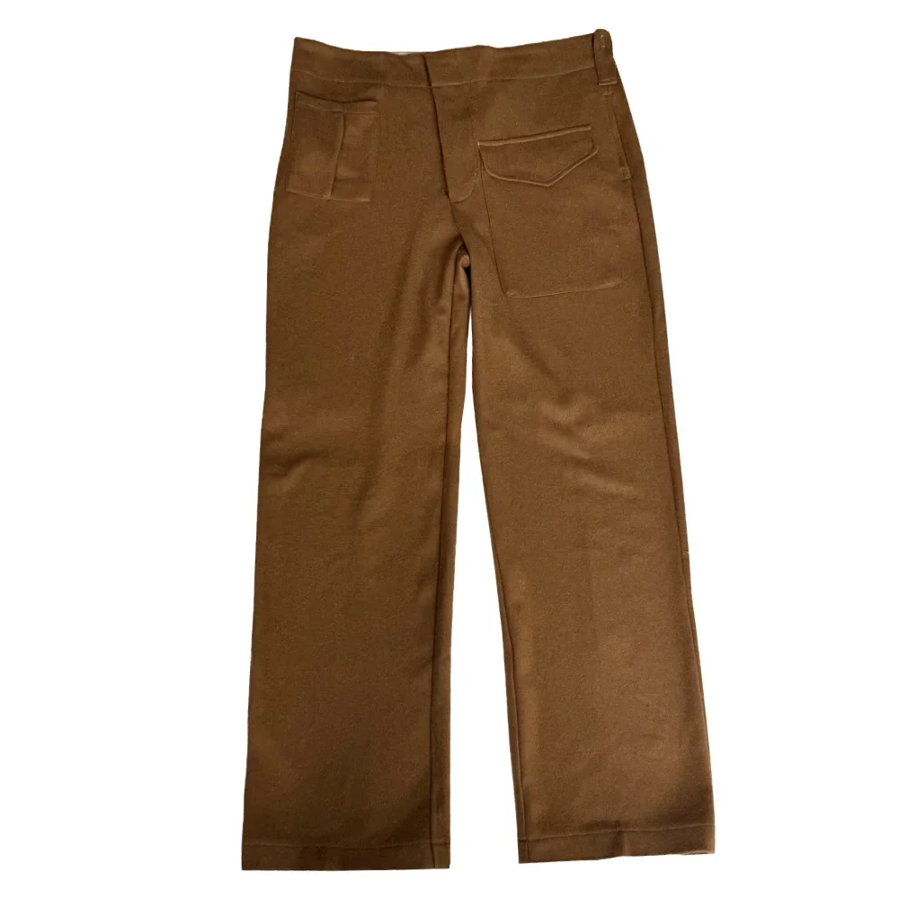 Pantalones de lana para hombre, uniforme WW2 P37, pantalones deportivos de entrenamiento de soldados británicos al aire libre, diseño asimétrico de