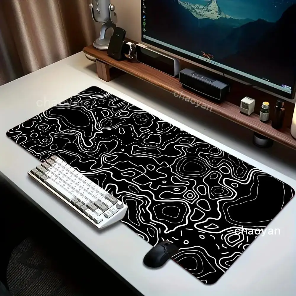 

Black and white texture Computer Office Game Table Mats XXL Rubber Anti-slip Gaming Keyboard Mousepads Long Desk Pads