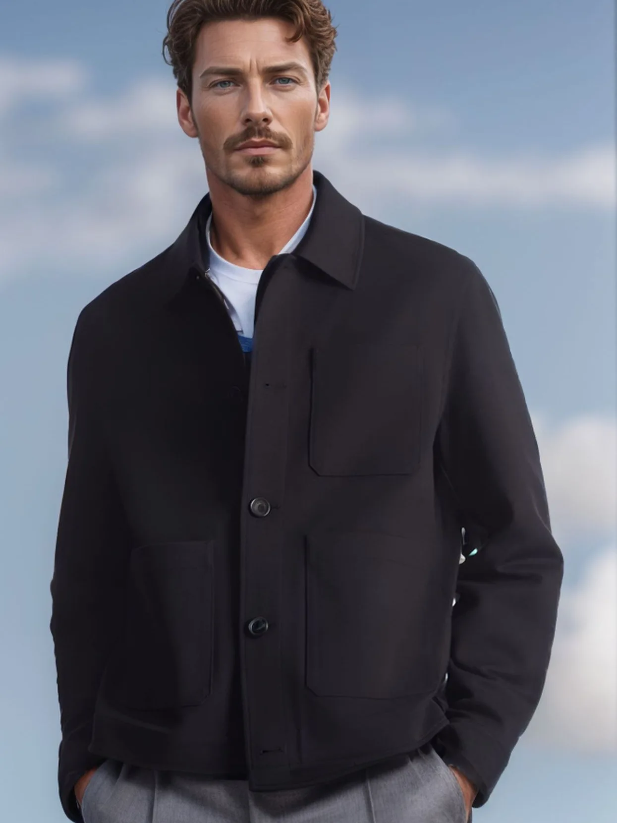 

Spring Autumn Men's Bomber Jacket Mens Outdoor Windbreaker Baseball Coats Fashion lapel Collar Business Jacket Mens Clothing