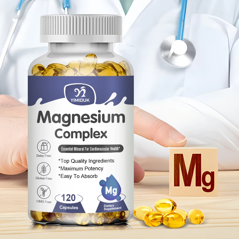 Magnesium Complex Capsules, Contains Glycinate, Malate & Citrate Support Joint & Heart Health, Relieves Anxiety & Stress, Muscle