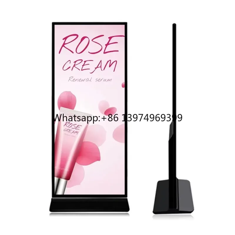 55/65/70/75/85 Inch Full Screen Digital Signage Kiosk Floor Stand Machine Digital Signage Full Screen Display Advertising