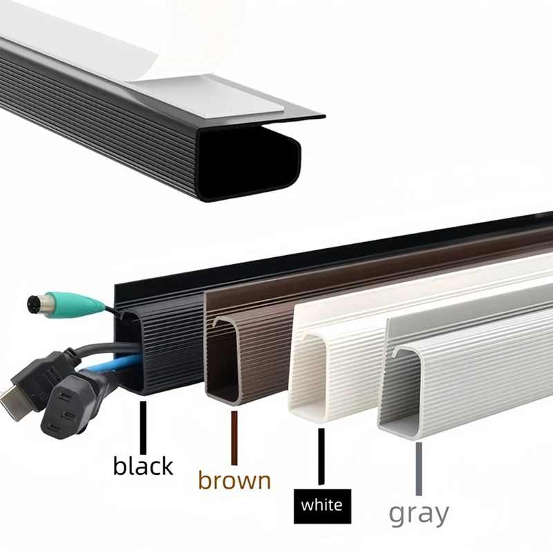 منظم الكابلات المكتبية للقناة، ملحقات إدارة الكابلات، واقي الكابل الأبيض بدون حفر تحت صينية إدارة المكتب #2