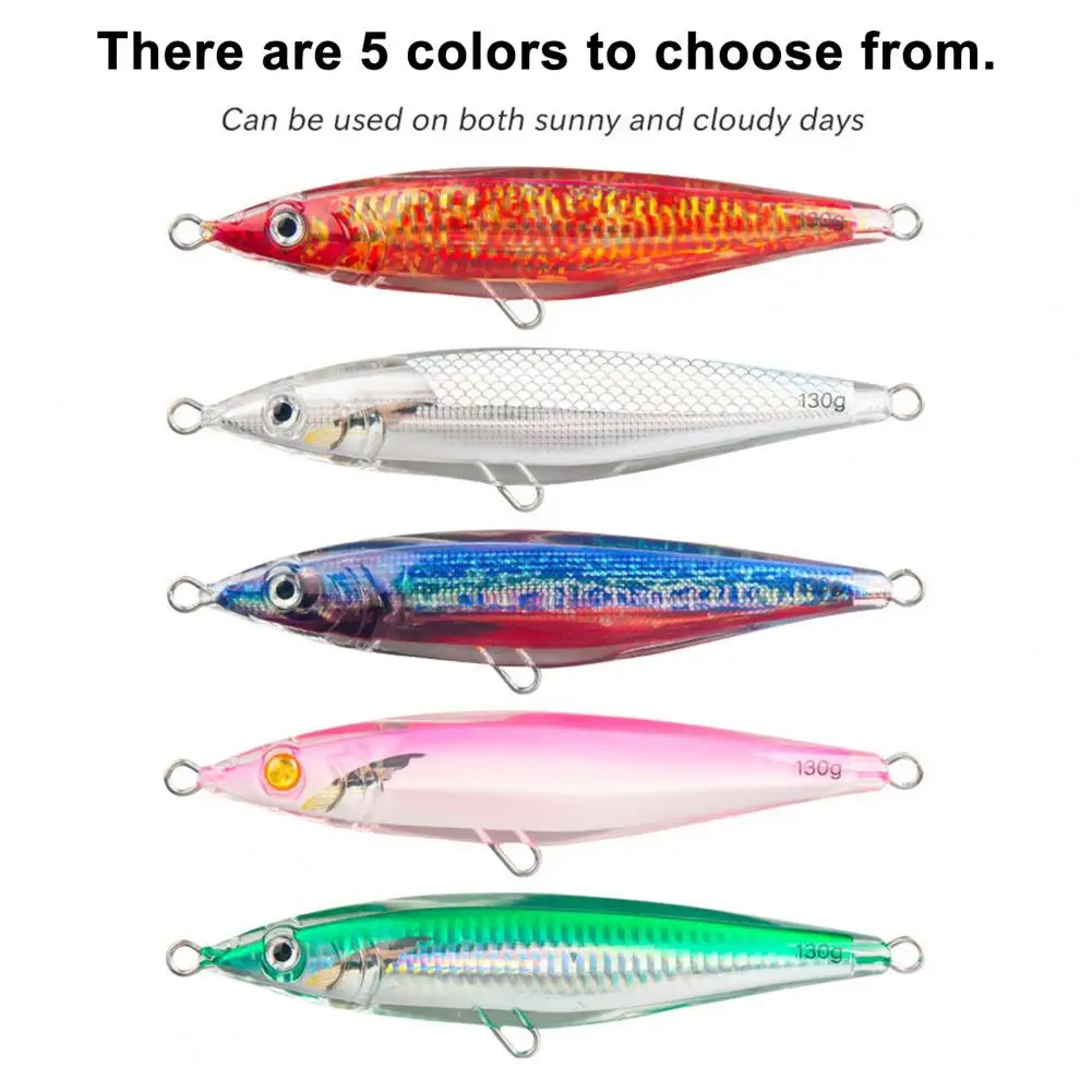 Luminous Fishing Bait Metal Hard Lure Streamlined Design Bright Color Realistic Looking Fishing Lure Artificial Bait