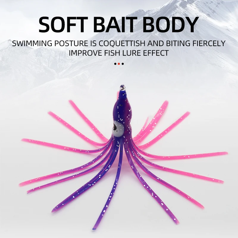 ShareShark 50pcs/bag Mixed Colors Luminous Octopus Skirts Trolling Lure, Soft Squid Lure, Fishing Squid Skirts Glow Lures - view 3