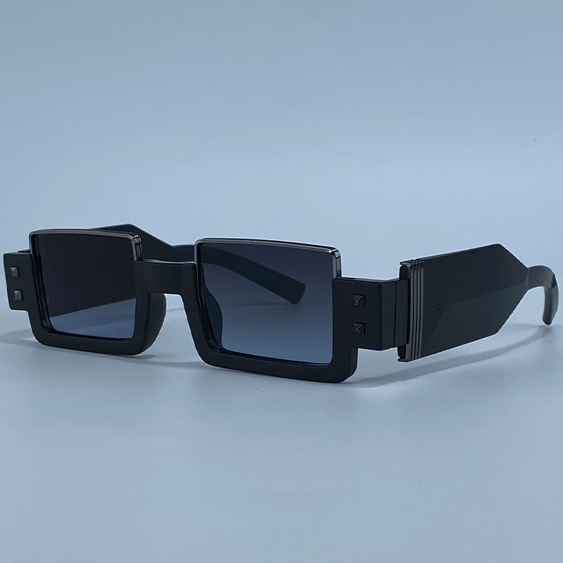 Vintage Gothic Steampunk Rechteckige Sonnenbrille für Herren 2026 – Luxusmarke, kleine Punk-Sonnenbrille für Männer mit breiten Bügeln, Retro-Schattierungen – Detail 12