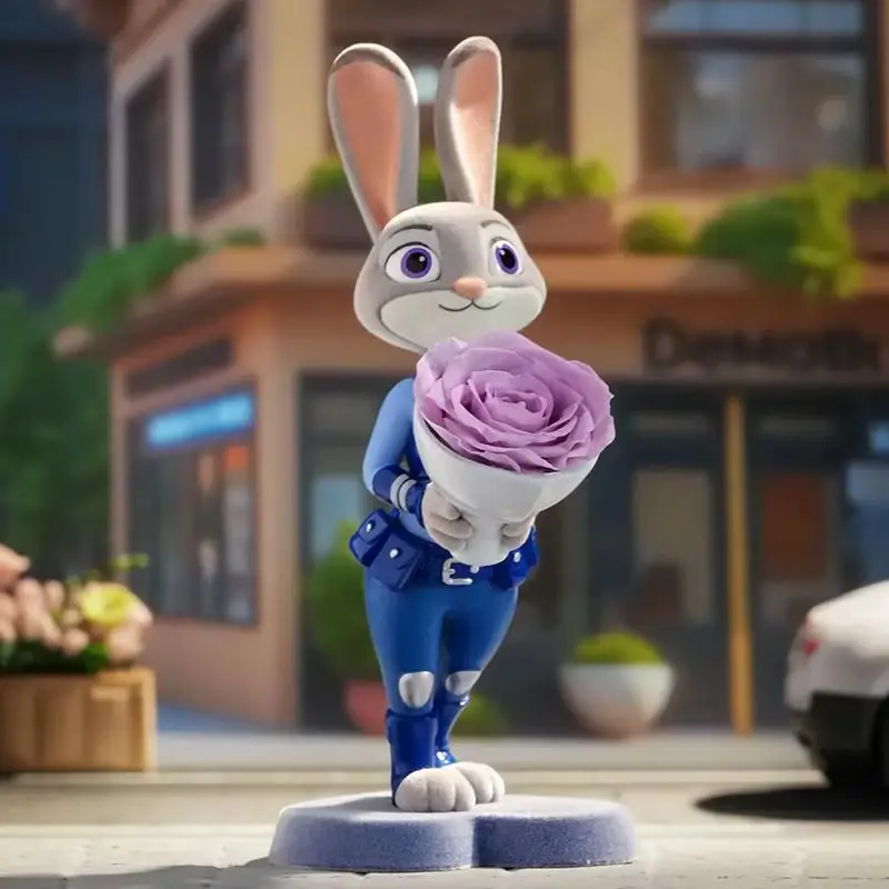 Blindboxen der Zootopia Flower Series – trendige Figuren zum Sammeln, Spielzeug, ewige dekorative Geschenke für Animationsfans
