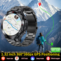 GPS Smart Watch Men Outdoor Sports Fitness Bracelet Heart Rate Blood Pressure Clock IP68 Waterproof Smartwatch For Android IOS